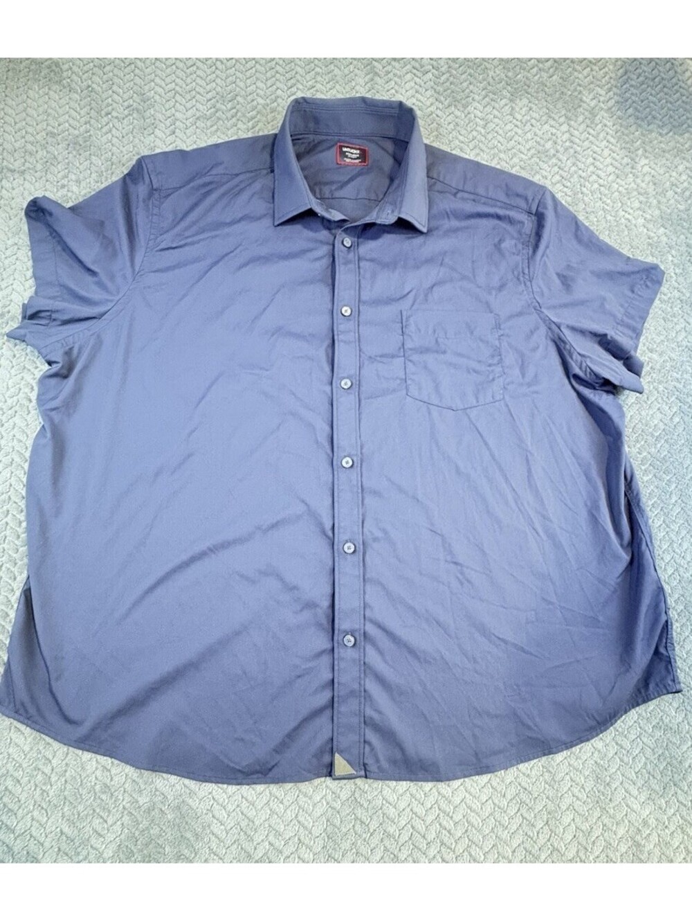 Untuckit Shirt Mens XXL 3XL Blue Nylon Stretch Button Up (0155)